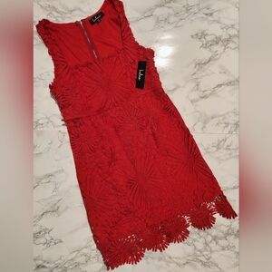 Lulus Medium Red Lace Mini Dress